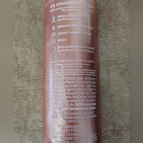 Victoria's Secret PINK Juicy Strawberry Highlighting Body Oil and Glasses - Picture 5 of 6